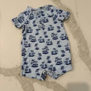 Janie and Jack Baby Tropical Palm Tree Romper Infant Size 6-12 Month IcedFeather